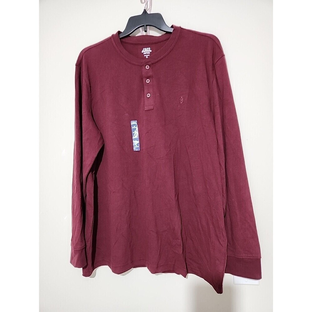 Izod Long Sleeve shirt XL color Burgundy Relaxed Classic.  New